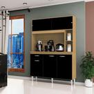 Cozinha Ambiente Kit Duda 120 Cm Damasco Preto - Poquema