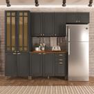 Cozinha Americana Modulada Vidro Reflecta com Cristaleira Compacta 4 Peças Paris Cozinha Americana Modulada Vidro Reflecta com Cristaleira Compacta 4 Peças Paris