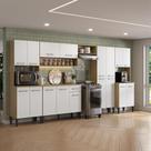 Cozinha Arizona Linea 17 Portas 1 Gaveta MDP Carvalho com Branco Carraro