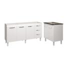 Cozinha Balcão Armário Gabinete De Pia 150 Cm Deise E Balcão Fran Para Fogão Cooktop 5 Bocas Branco Cozinha Balcão Armário Gabinete De Pia 150 Cm Deise E Balcão Fran Para Fogão Cooktop 5 Bocas Branco