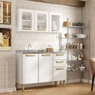 Cozinha Compacta 100% Aço 2 Gavetas Bella Branco Bertolini