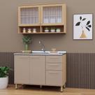 Cozinha Compacta 100% Mdf 2 Pçs Duna Luciane Móveis Freijó-cinammon Cozinha Compacta 100% Mdf 2 Pçs Duna Luciane Móveis Freijó-cinammon