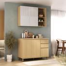 Cozinha Compacta 100 MDF 2 Peças Com Tampo 120cm Aura Luciane Móveis