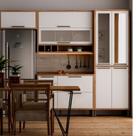 Cozinha Compacta 100% Mdf 4 Peças 9 Portas 3 Gavetas e Vidro 274cm Vicenza Espresso Móveis