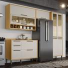 Cozinha Compacta 100% Mdf 4 Peças 9 Portas 3 Gavetas e Vidro 274cm Vicenza Espresso Móveis