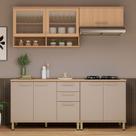 Cozinha Compacta 100 MDF 4 Peças Com Tampo e Vidro Canelado 200cm Duna Luciane Móveis Cozinha Compacta 100 MDF 4 Peças Com Tampo e Vidro Canelado 200cm Duna Luciane Móveis
