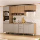 Cozinha Compacta 100 MDF 5 Peças Com Tampo e Espaço Forno e Micro-ondas 270cm Duna Luciane Móveis