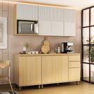 Cozinha Compacta 100 MDF 5 Peças Com Tampo e Nicho Para Micro-ondas 180cm Aura Luciane Móveis