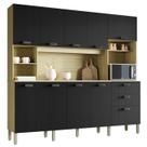 Cozinha Compacta 10P 2G 222 cm Intense Freijo Nero KTP Cozinha Compacta 10P 2G 222 cm Intense Freijo Nero KTP