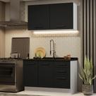 Cozinha Compacta 120001 Com Armário E Balcão Branco/Preto