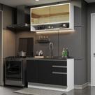 Cozinha Compacta 120002 Com Armário E Balcão Branco/Preto