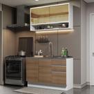 Cozinha Compacta 120002 Com Armário E Balcão Branco/Rustic