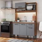 Cozinha Compacta 123cm com Nicho para Forno sem Tampo Compact Móvel na Caixa