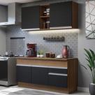 Cozinha Compacta 150001 Com Armário E Balcão Rustic/Preto