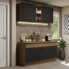 Cozinha Compacta 150001 Com Armário E Balcão Rustic/Preto