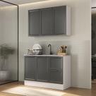 Cozinha Compacta 2 Peças 1 Aéreo 1 Balcão Soho CabeCasa MadeiraOriginals Branco/Grafite