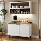 Cozinha Compacta 2 Peças 3 Portas Balcão 120cm Tampo MDF Iluminata