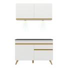 Cozinha Compacta 2 Peças c/Leds Veneza Up Multimóveis Branca