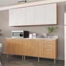 Cozinha Compacta 200cm 6 Peças, 9 Portas e 3 Gavetas
