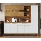 Cozinha Compacta 222cm com 8 Portas 1 Gaveta e Mini Adega 100% Mdf Suécia Espresso Móveis Cozinha Compacta 222cm com 8 Portas 1 Gaveta e Mini Adega 100% Mdf Suécia Espresso Móveis