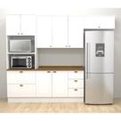 Cozinha Compacta 271,5cm 4 Peças com Torre Quente 8 Portas 5 Gavetas Americana Henn - Branco HP Fosco