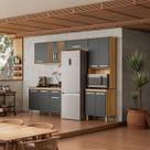 Cozinha Compacta 4 Peças 11 Portas 1 Gaveta Vidro Reflecta Fit