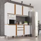 Cozinha Compacta 4 Peças 5 Portas 2 Gavetas Pérola