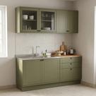 Cozinha Compacta 4 Peças 6 Portas 3 Gavetas com Vidro e Tampo 100% MDF Sevilha Verde Hill Cozinha Compacta 4 Peças 6 Portas 3 Gavetas com Vidro e Tampo 100% MDF Sevilha Verde Hill