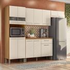 Cozinha Compacta 4 Peças Balcão 120cm com Tampo Versalhes Branco/Freijó/Soft