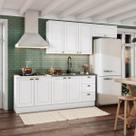 Cozinha Compacta 4 Peças com Balcão para Pia e Aéreo Emily