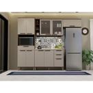 Cozinha Compacta 4 Peças Com Espaço Para Microondas Vidro E Nogueira Dourado/cinammon