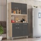 Cozinha Compacta 4 Portas 1 Gaveta Malta Cinza/Avena Touch/Granito