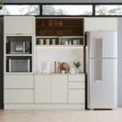Cozinha Compacta 5 Peças MDF com Torre Quente Fineze Areia Cozinha Compacta 5 Peças MDF com Torre Quente Fineze Areia