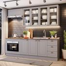 Cozinha Compacta 6 Peças Com Módulo Forno De Embutir Amy Casa 812 Cinza