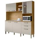 Cozinha Compacta 7 Portas 2 Gavetas 182 Cm Mega Freijo