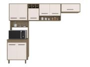 Cozinha Compacta 8 portas Barcelona Carvalho/Off White - Poliman