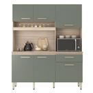 Cozinha Compacta Alamo 6 Portas e 1 Gaveta Avena/Menta - Demóbile Cozinha Compacta Alamo 6 Portas e 1 Gaveta Avena/Menta - Demóbile