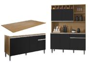 Cozinha Compacta Alice e Balcão Tatiane 150mt Com Tampo Mdp Amêndoa/Preto AJL Cozinha Compacta Alice e Balcão Tatiane 150mt Com Tampo Mdp Amêndoa/Preto AJL