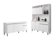 Cozinha Compacta Alice e Balcão Tatiane 150mt Com Tampo Mdp Branco AJL Cozinha Compacta Alice e Balcão Tatiane 150mt Com Tampo Mdp Branco AJL