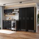 Cozinha Compacta Arizona Fusion One 13 Portas MDP 293CM Carvalho e Preto Carraro Cozinha Compacta Arizona Fusion One 13 Portas MDP 293CM Carvalho e Preto Carraro