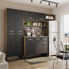 Cozinha Compacta Arizona Glam Carvalho Com Preto Carraro