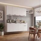 Cozinha Compacta Aura 8 Portas com Nicho Integrado - Branco Cozinha Compacta Aura 8 Portas com Nicho Integrado - Branco