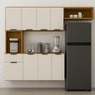 Cozinha Compacta Aura 8 Portas Com Nicho Integrado Cinamomo/off White