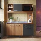 Cozinha Compacta Beauty 4 Portas 1 Gaveta com Nichos e com Espaço Micro-ondas 151,5cm