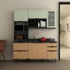 Cozinha Compacta Begônia 180cm 3 Peças, 6 Portas e 4 Gavetas com Divisor de Talheres e Tampo Cz1203