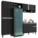 Cozinha Compacta Bel Balcão 3 Portas + Paneleiro 4 Portas Preto - Bela Móveis