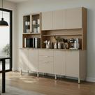Cozinha Compacta Berry 10 Portas 2 Gavetas Amêndola e Nude Cozinha Compacta Berry 10 Portas 2 Gavetas Amêndola e Nude