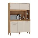 Cozinha Compacta Ceara 5 Portas 1 Gaveta Canelato com Off White Atualle