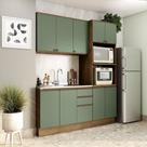 Cozinha Compacta Celeste Kappesberg 100% Mdf Nogueira/verde