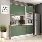Cozinha Compacta Celeste Kappesberg Mdf Branco/Verde